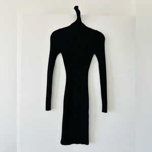 Wolford Bodycon Merino Wool Ribbed Turtleneck Dress